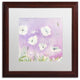Sheila Golden 'White Poppies, Violet Sky' Matted Art, Wood Frame, White, 16x16