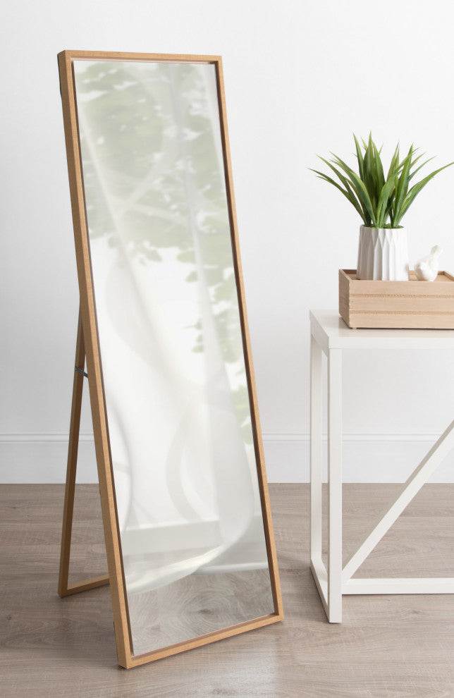 Evans Free Standing Floor Mirror with Easel, Natural 18x58