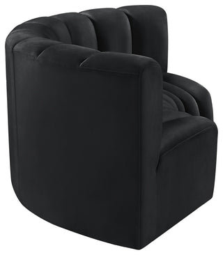 Arc Velvet Upholstered 3-Pc. Inward Curved Modular Sectional, Black
