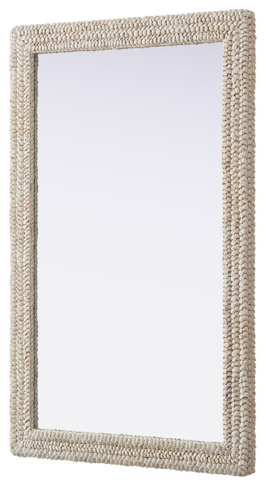 Elegant Lighting MR4A3555 Marlowe 35"W x 55"H Rectangular Flat - Linen White