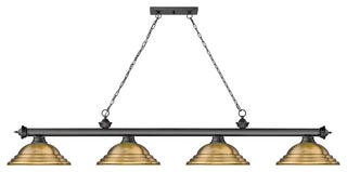 Zlite 2306-4BP-SRB 4-Light Billiard, Rubbed Brass