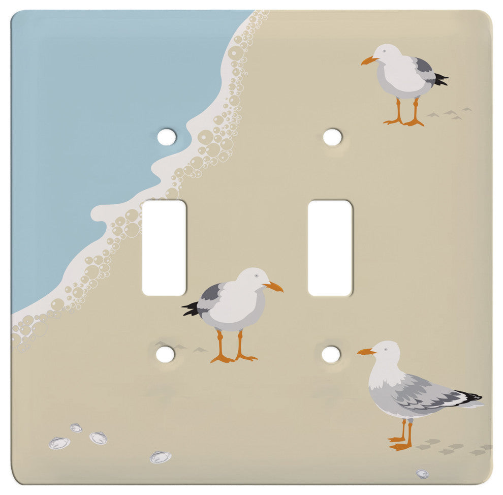 Beach Seagulls Double Toggle Switchplate