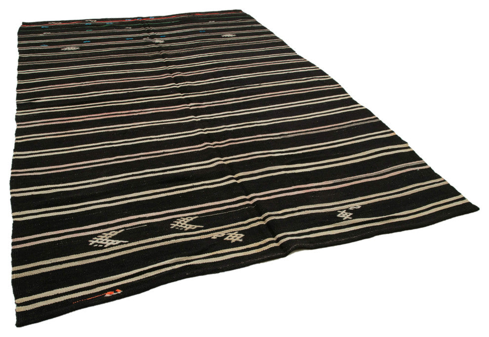 Rug N Carpet - Handmade Oriental 6' 8'' x 11' 2'' Vintage Goat Hair Kilim Rug
