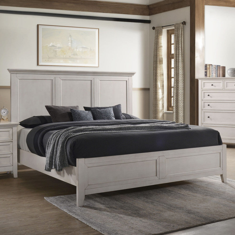 San Mateo Complete Standard Bed, Rustic White, King