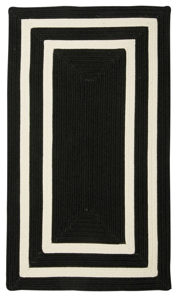 La Playa PY21 Black & White Indoor/Outdoor Area Rug, Rectangular 5'x8'