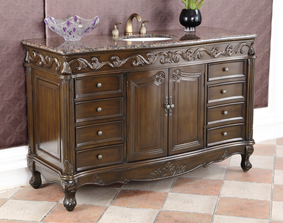 56" Classic-Style Beckham Bathroom Sink Vanity
