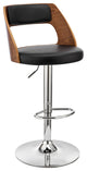Black Upholstered Chrome Base Adjustable Swivel Bar Stool