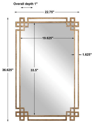 Uttermost Devoll Contemporary Style Metal Mirror in Gold Finish
