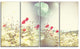 Red and White Poppy Flowers Field, Large Flower Canvas Print, 48"x28", 4 Panels