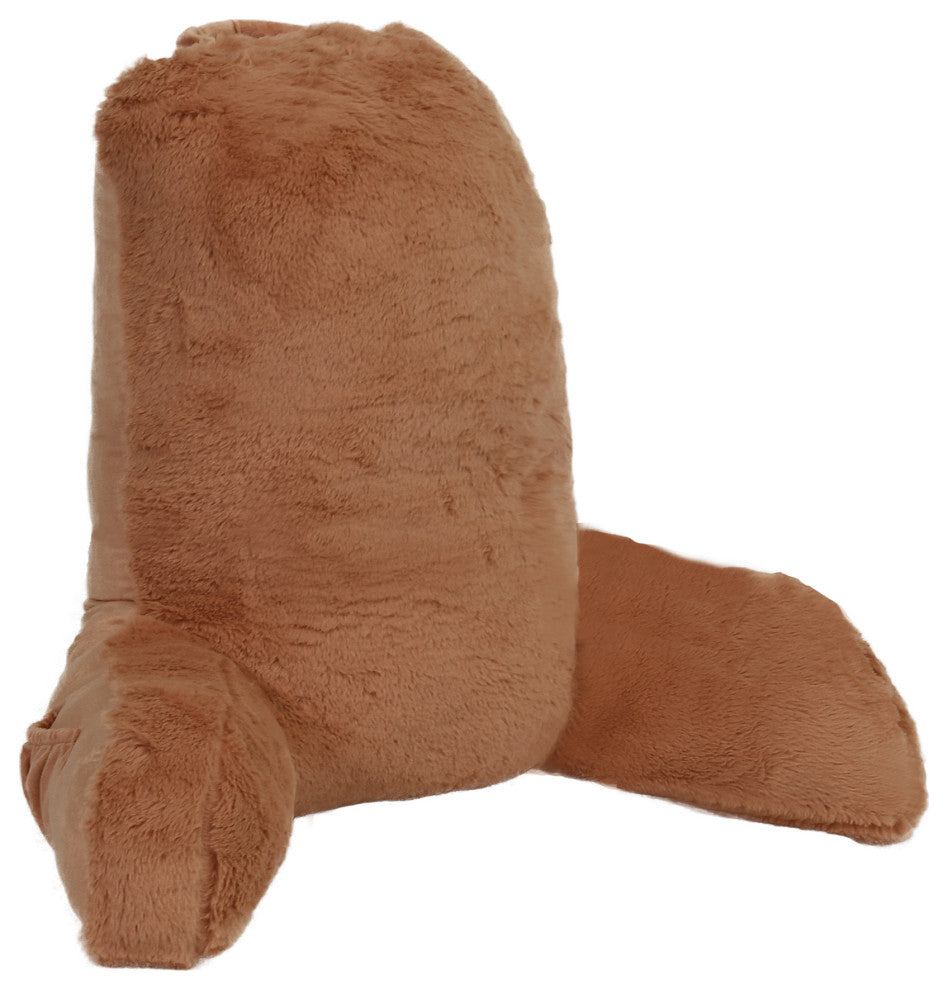 Faux Fur Bedrest Shell, Umber, 28"x30" X17"