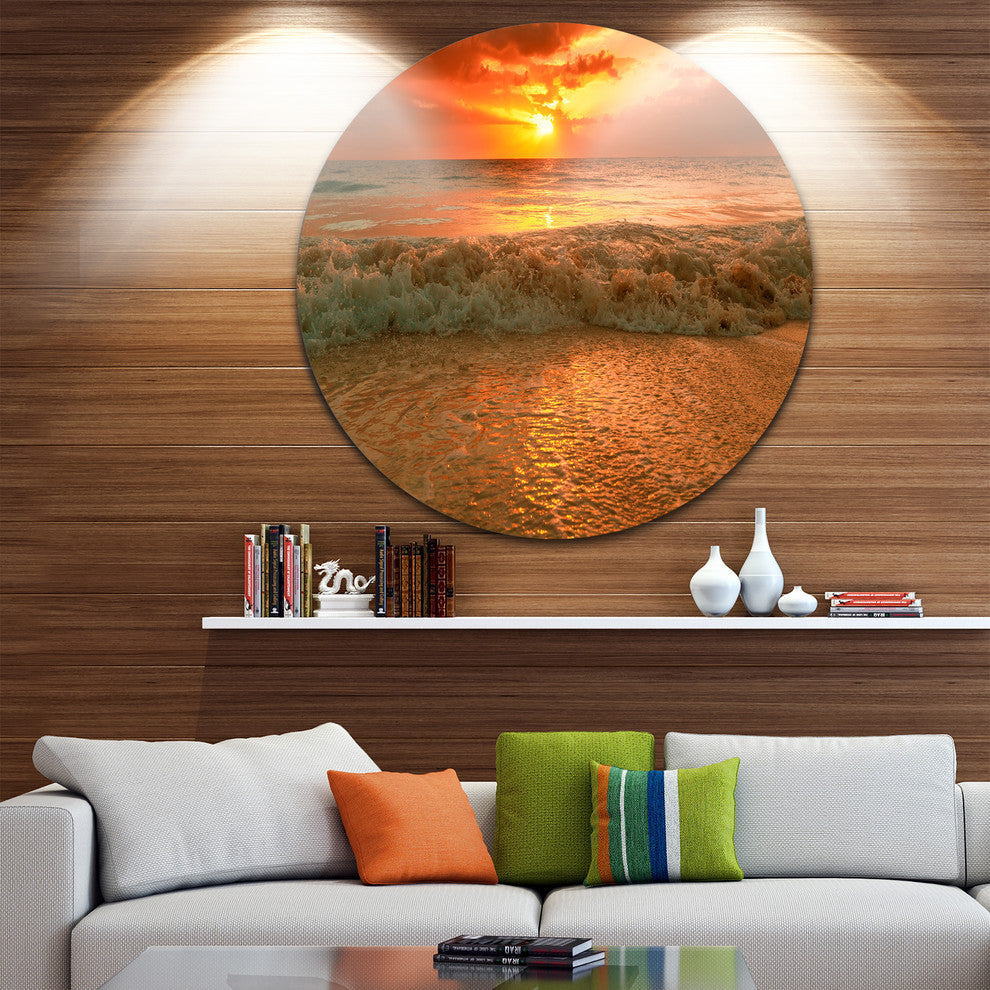 Amazing Beauty Of Sun Reflection In Sea, Seascape Disc Artwork, 23"