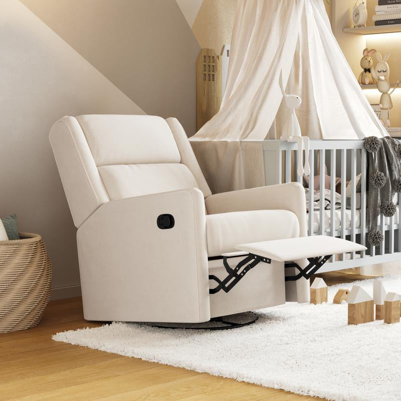 Cash Swivel Glider Rocker Recliner Chair, Cream