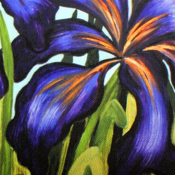 Pillow Decor - Purple Irises 12 x 20 Throw Pillow