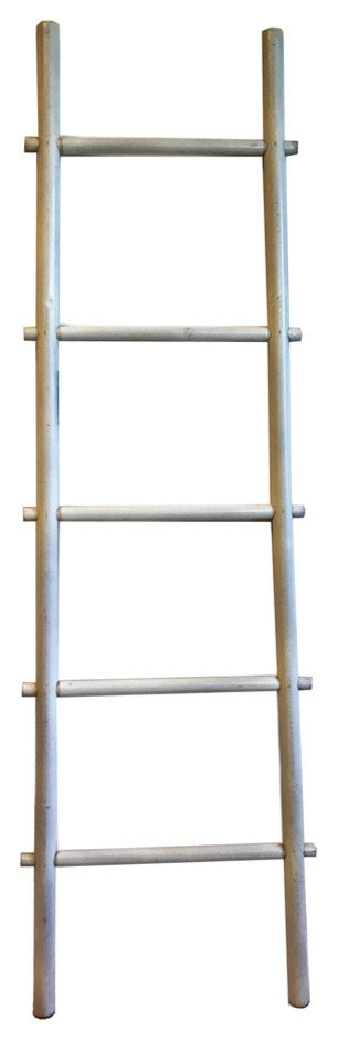 60" Bamboo Ladder Rack, Rosewood, White