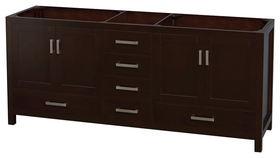 Wyndham WCS141480DESCMUNSMED Espresso 80 Inch Double Bathroom Vanity