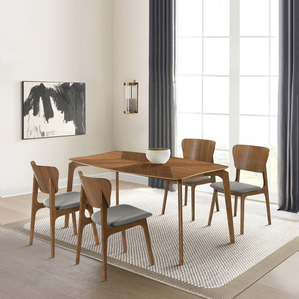 Kalia Wood Dining Table, Walnut Finish