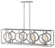 Hinkley Fulham Chandelier 4-Light Linear, Polished Antique Nickel