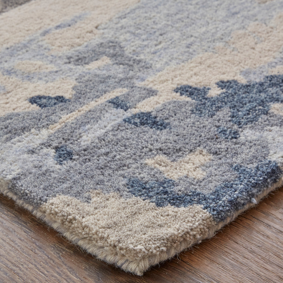 Weave & Wander Everley Wool Rug, Ivory Sand/Ice Blue, Rug, 8'x10'