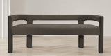 Athena Boucle Fabric Upholstered Bench, Brown, Boucle Fabric