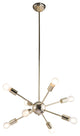 Pendant Ceiling Light Fixture, Steel Metal, Gold, Mid Century Lounge Cafe Lobby