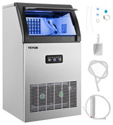 Vevor Commercial Ice Maker Machine Stainless Steel Ice Cube Maker, 121lb/24h
