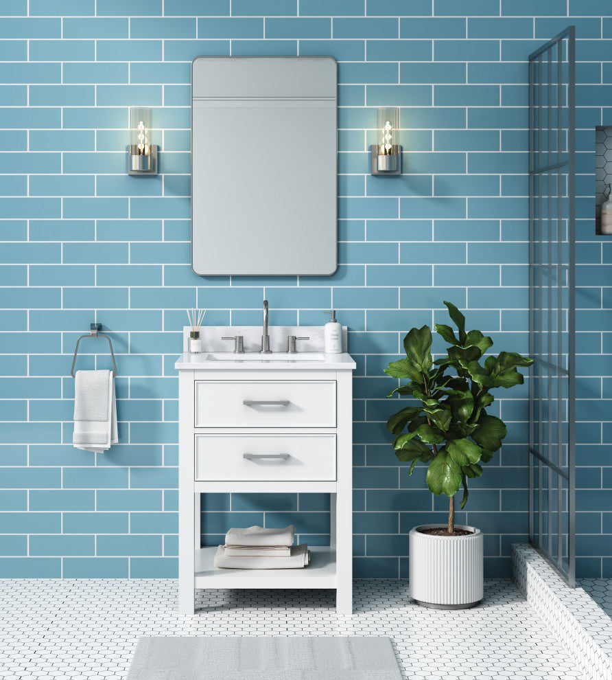 Avanity Brooks 24" Vanity, White and Cala White Engineered Top