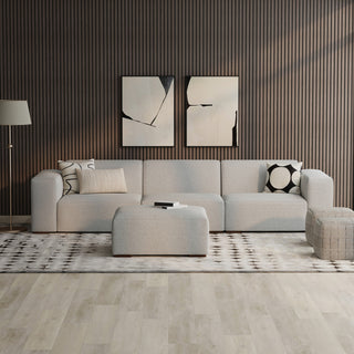 Rex 3-Seater Modular Sofa and Ottoman Set in Tightly Woven Performance Fabric