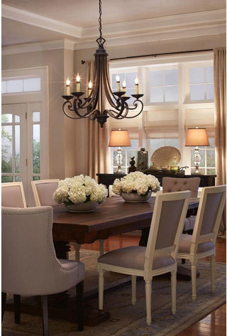 Barcelona 6-Light Chandelier, Natural Iron