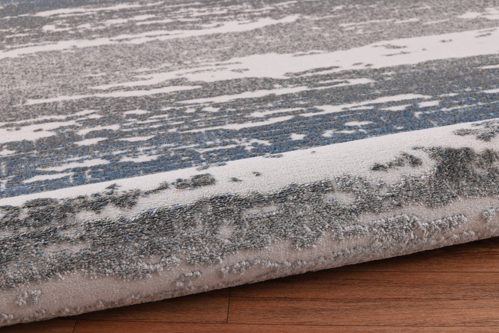 High-Low Ellis Gray/Blue Rug, Gray, 6'5"x9'5"