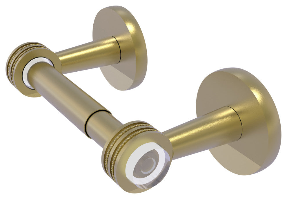 Clearview Two Post Toilet Tissue Holder with Dotted Accents, Satin Brass