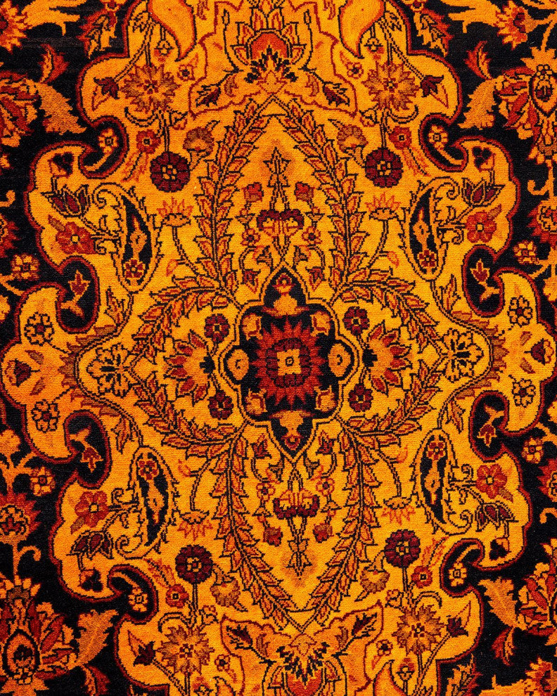Fine Vibrance, One-of-a-Kind Hand-Knotted Area Rug Orange, 9'1"x12'2"