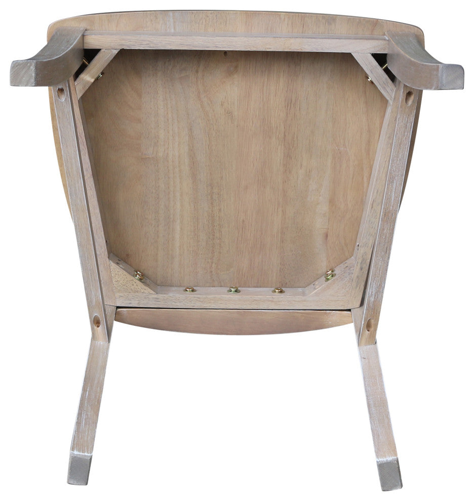 Set of Two Roma Ladderback Chairs, Washed Gray Taupe