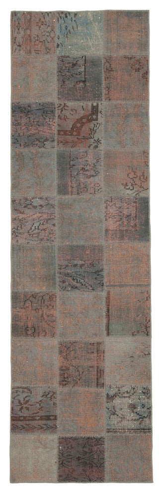 Rug N Carpet - Handwoven Anatolian 2' 11" x 9' 8" Small Patchwork Runner Rug