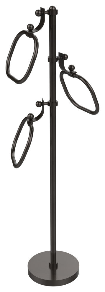Towel Stand with 9" Oval Towel Rings, Oil Rubbed Bronze