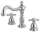 Kingston Brass Widespread Bathroom Faucet With Brass Pop-Up, Polished Chrome
