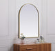 Metal Frame Arch Mirror 27X36 Inch, Brass