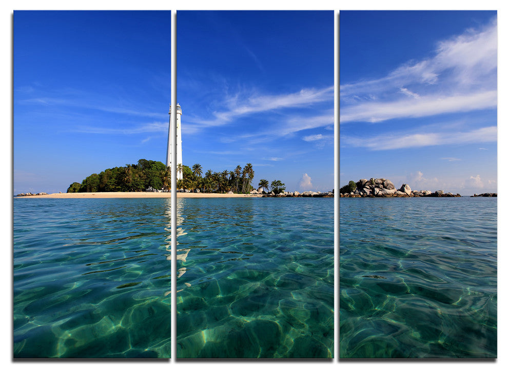 "Lengkuas Island Indonesia" Canvas Wall Art, 3 Panels, 36"x28"