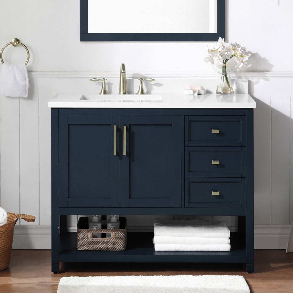 Ove Decors Stanley 42" Single Sink Bathroom Vanity, Midnight Blue
