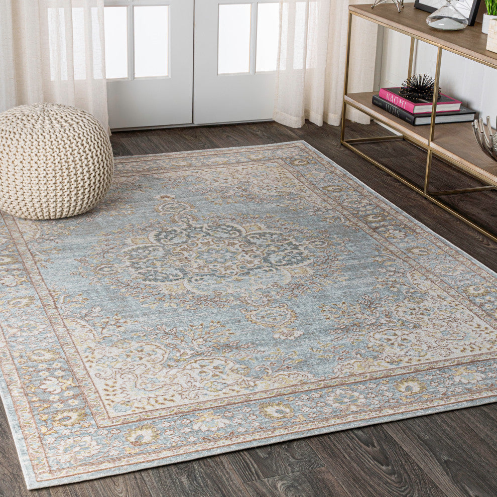 Goa Floral Medallion Traditional Area Rug, 5 X 8