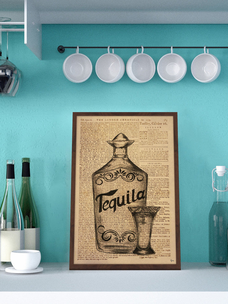 "Vintage Tequila" Framed Painting Print, 12"x18"
