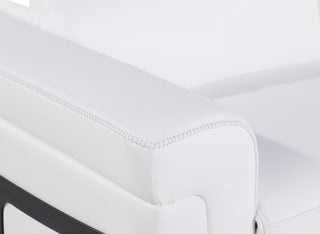 Augusto Top Grain Power Reclining Italian Leather Sofa, White