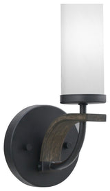 Monterey 1-Light Wall Sconce, Matte Black & Painted Distressed, White Marble