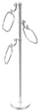 Towel Stand with 9" Oval Towel Rings, Satin Chrome