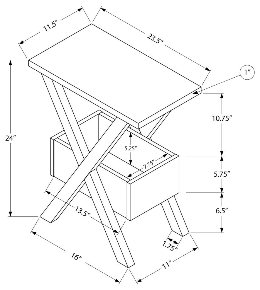 Rectangular Grey Laminated Wood Accent Table