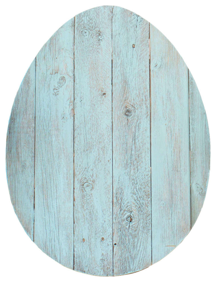24" Rustic Farmhouse Turquoise Wood Large Egg