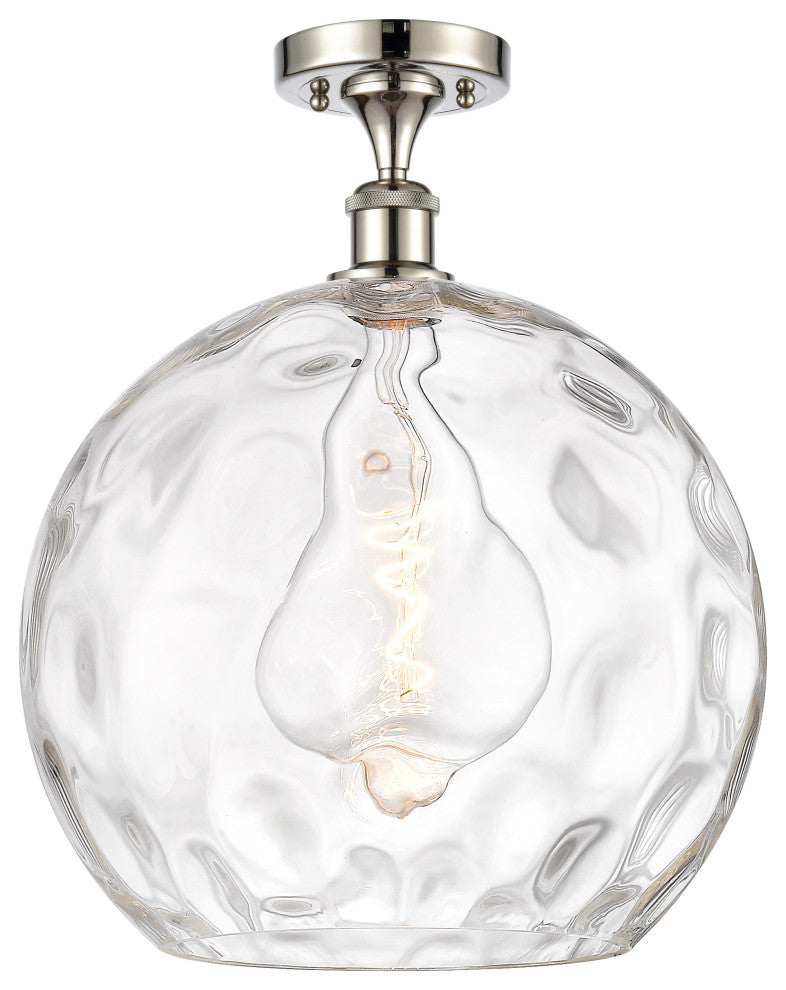 Innovations 516-1C-PN-G1215-14 1 Light Semi-Flush Mount, Polished Nickel