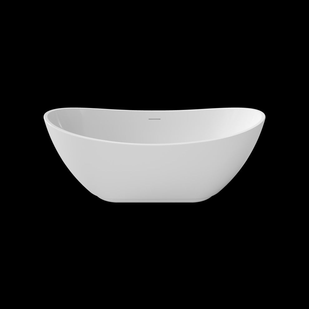 Perlato Roma Freestanding Soaking Tub, White, 62"