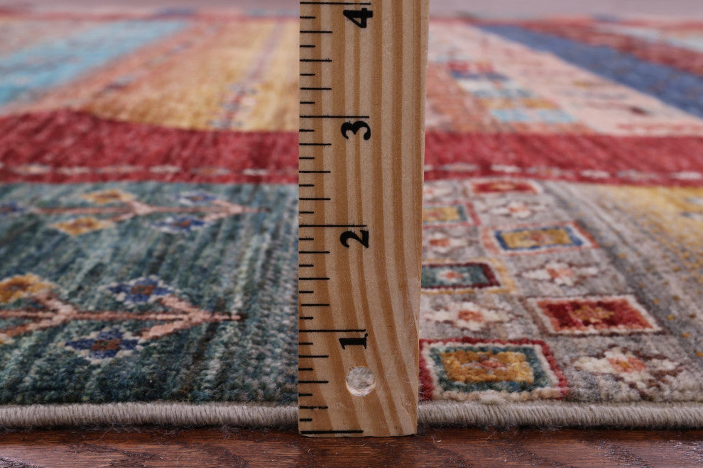6' 8" X 9' 8" Persian Gabbeh Tribal Handmade Wool Rug Q10444