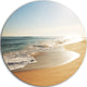 Wide Seashore With Crystal Waters, Modern Beach Round Wall Art, 11"