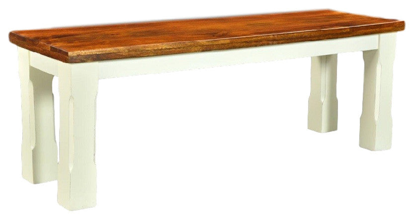 Timbergirl Mysore Farmhouse Chic Bench, 18" Height X  X 50" Wide X 16" Deep